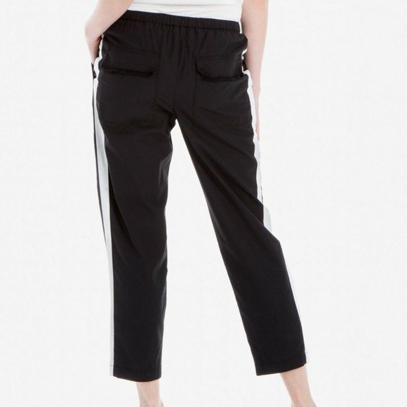 Max Studio London Cropped Track Distressed Pants - Picture 2 of 7